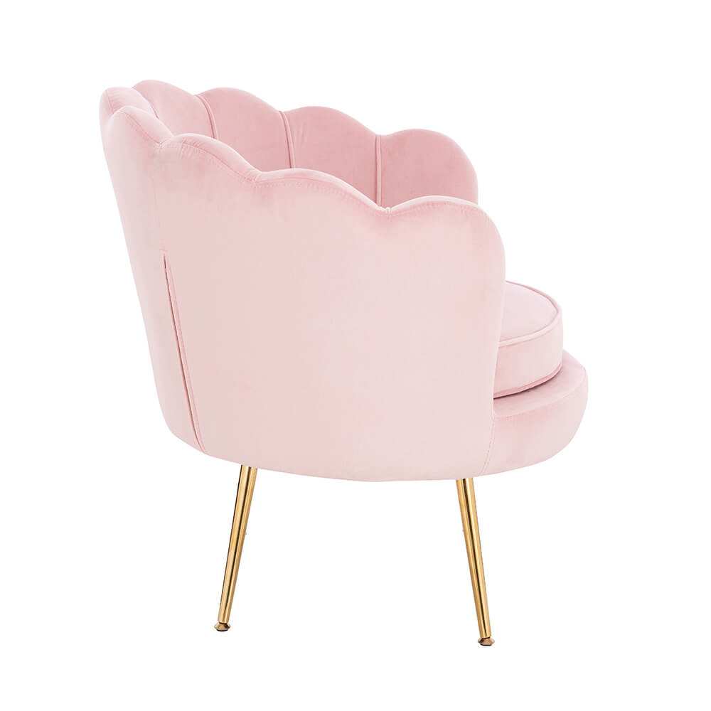 Shell Luxury Chair Velvet Light Pink Gold-5470251 ОБЗАВЕЖДАНЕ "KING & QUEEN"