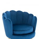 Shell Luxury Chair Velvet Blue Gold-5470255 ОБЗАВЕЖДАНЕ "KING & QUEEN"