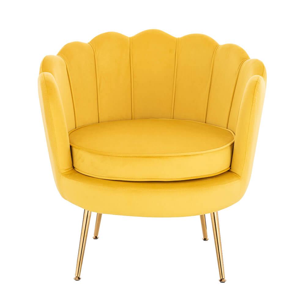 Shell Luxury Chair Velvet Yellow Gold-5470257 KING & QUEEN FURNITURE