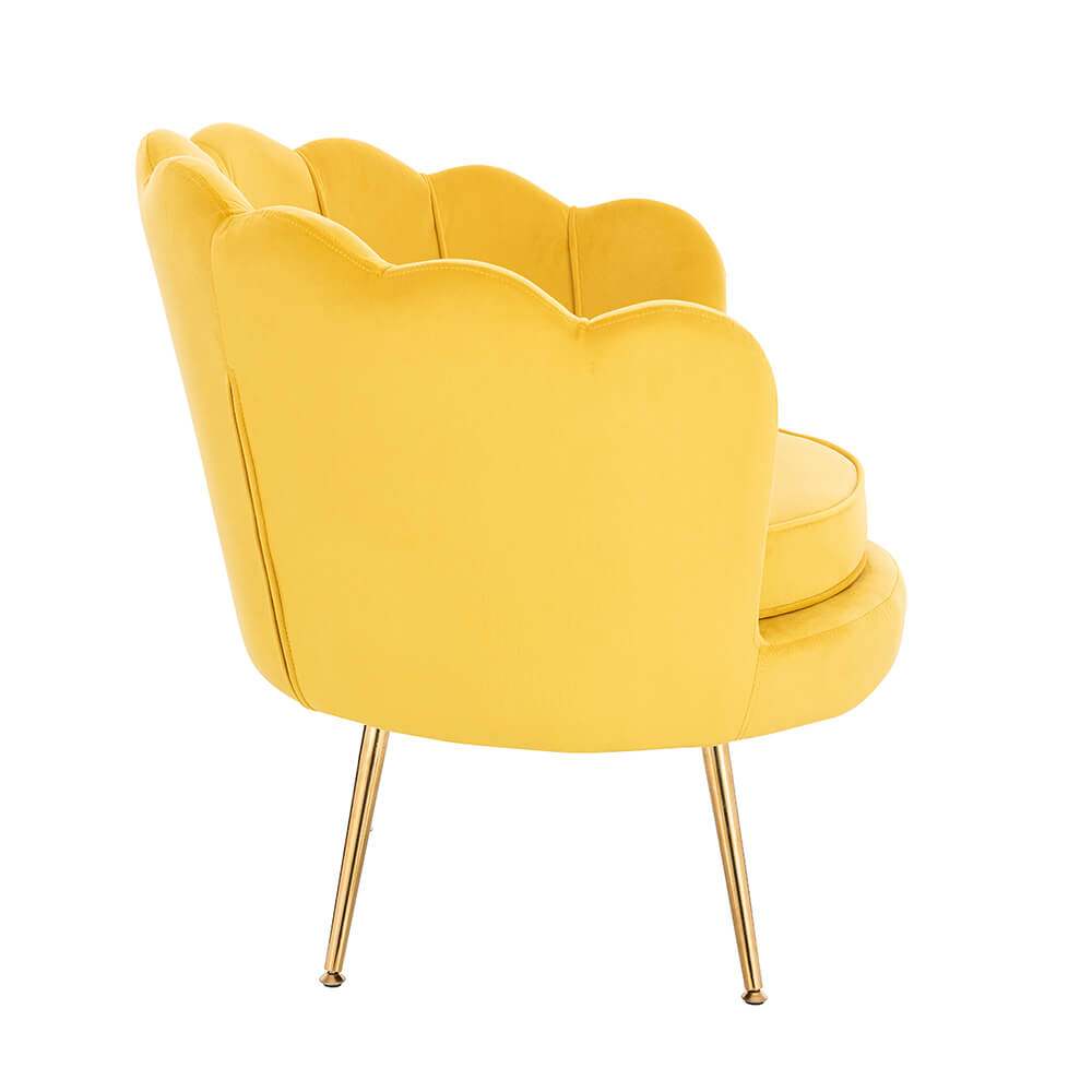 Shell Luxury Chair Velvet Yellow Gold-5470257 ОБЗАВЕЖДАНЕ "KING & QUEEN"