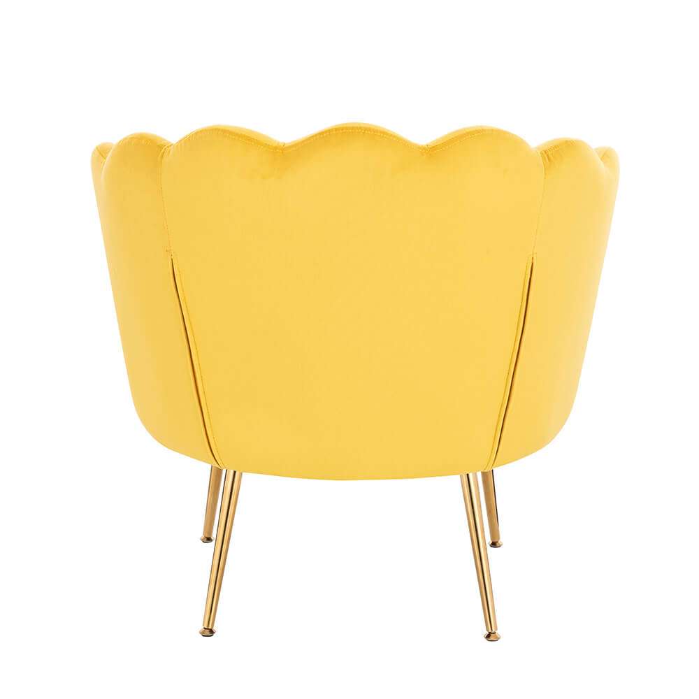 Shell Luxury Chair Velvet Yellow Gold-5470257 ОБЗАВЕЖДАНЕ "KING & QUEEN"