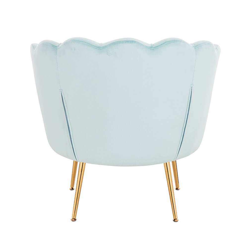 Shell Luxury Chair Velvet Mint Blue Gold-5470256 ОБЗАВЕЖДАНЕ "KING & QUEEN"