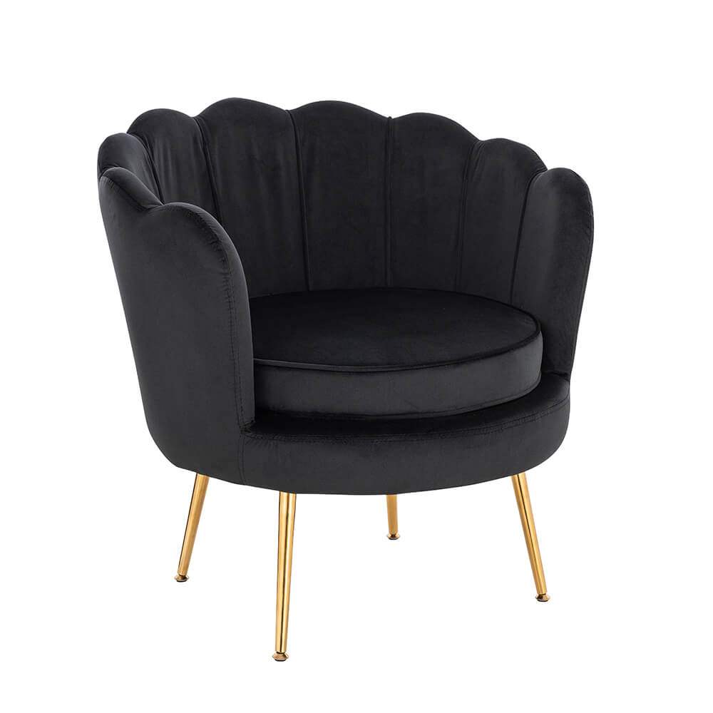 Shell Luxury Chair Velvet Black Gold-5470252 ОБЗАВЕЖДАНЕ "KING & QUEEN"