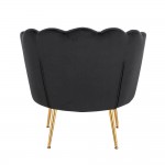 Shell Luxury Chair Velvet Black Gold-5470252 KING & QUEEN FURNITURE