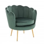 Shell Luxury Chair Velvet Dark Green Gold-5470254 KING & QUEEN FURNITURE