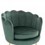 Shell Luxury Chair Velvet Dark Green Gold-5470254 ОБЗАВЕЖДАНЕ "KING & QUEEN"