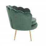 Shell Luxury Chair Velvet Dark Green Gold-5470254 ОБЗАВЕЖДАНЕ "KING & QUEEN"