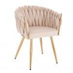 Luxury Beauty Chair Velvet Beige Gold-5400368 