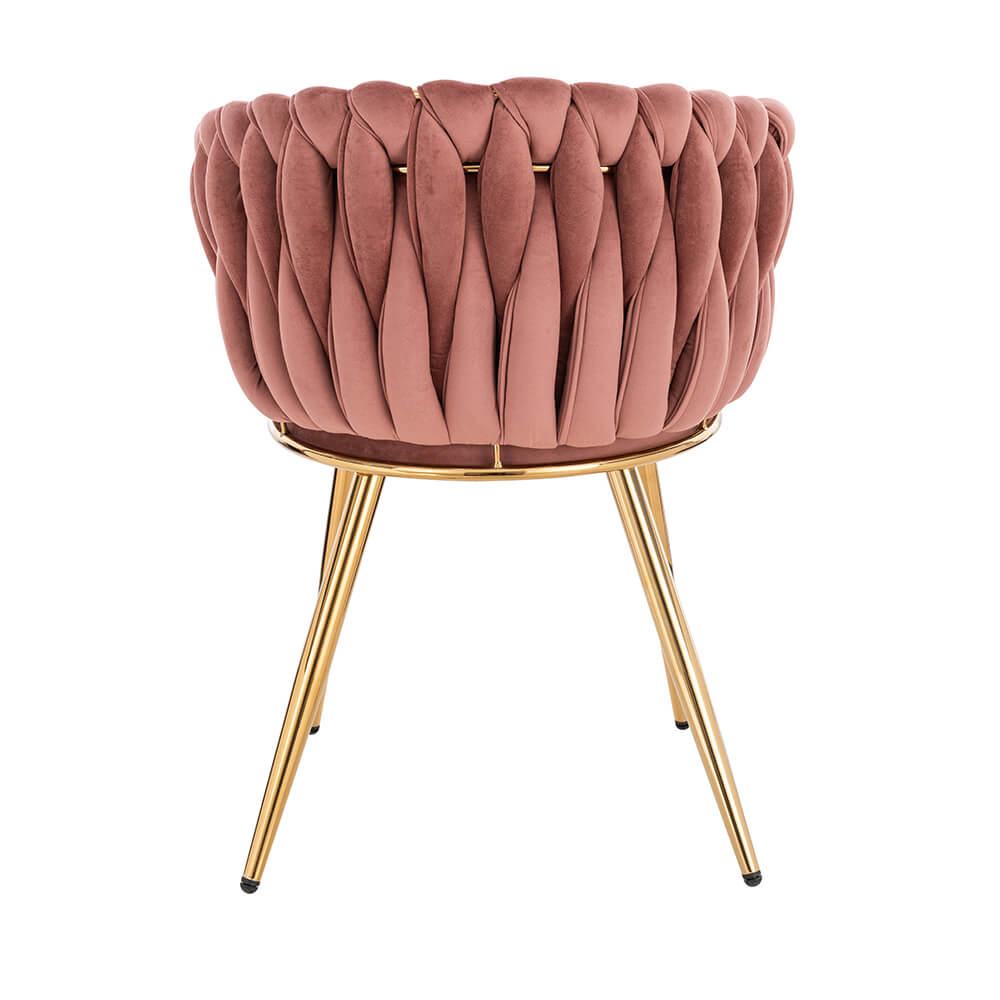 Luxury Beauty Chair Velvet Wine Red Gold-5400365 