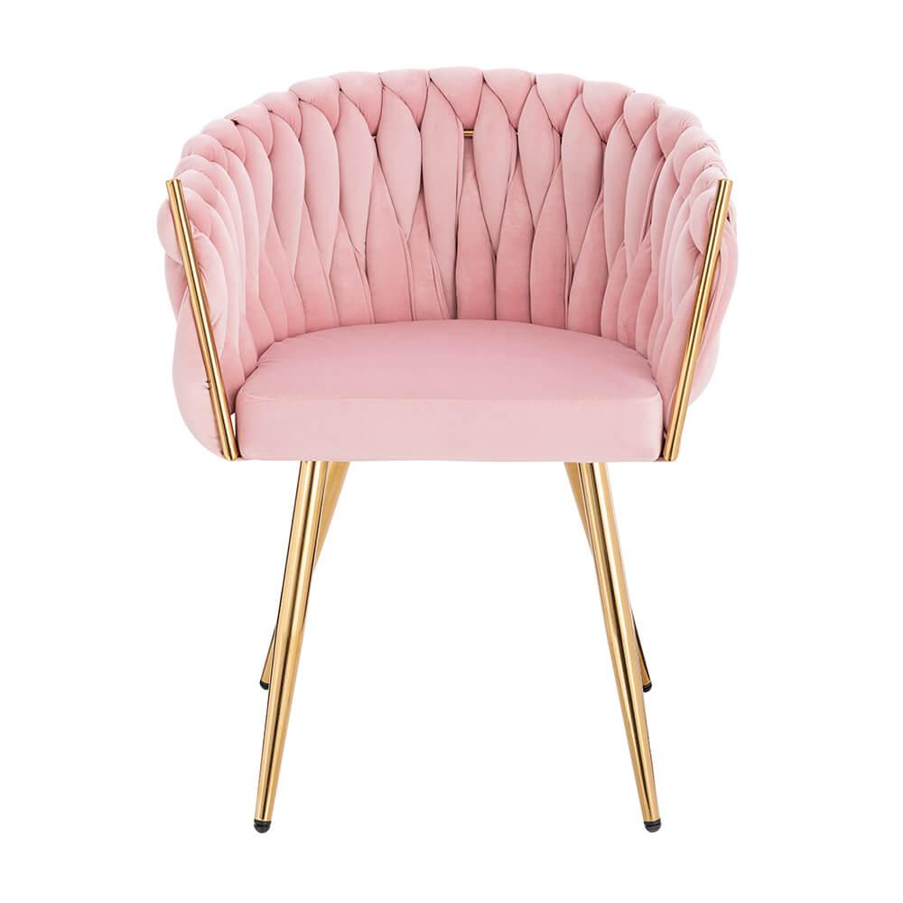 Luxury Beauty Chair Velvet Light Pink Gold-5400364 