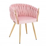 Luxury Beauty Chair Velvet Light Pink Gold-5400364 