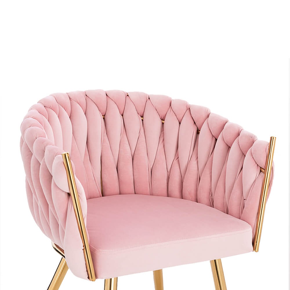 Luxury Beauty Chair Velvet Light Pink Gold-5400364 