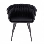 Luxury Beauty Chair Velvet Black color-5400256 FREE SHIPPING