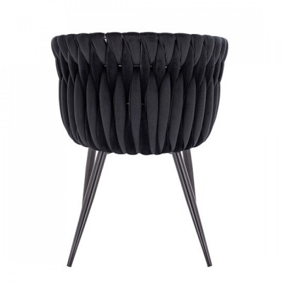  Nordic Style Luxury Beauty Chair Velvet Black color - 5400256