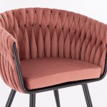 Luxury Beauty Chair Velvet Pink color-5400257 FREE SHIPPING
