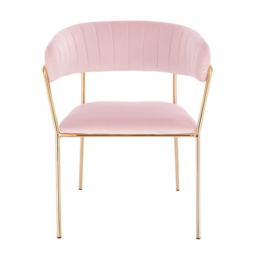 Luxury Beauty Chair Velvet Light Pink color - 5400245 FREE SHIPPING