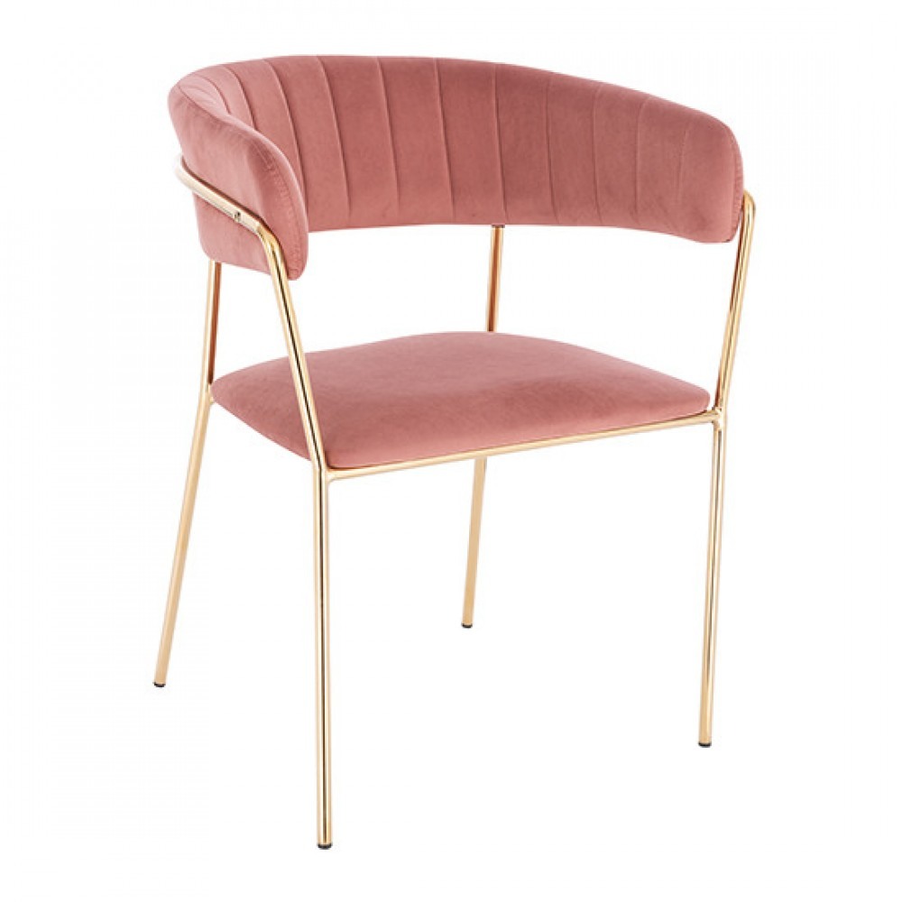  Nordic Style Luxury Beauty Chair Velvet Pink color - 5400243 NORDIC STYLE COLLECTION