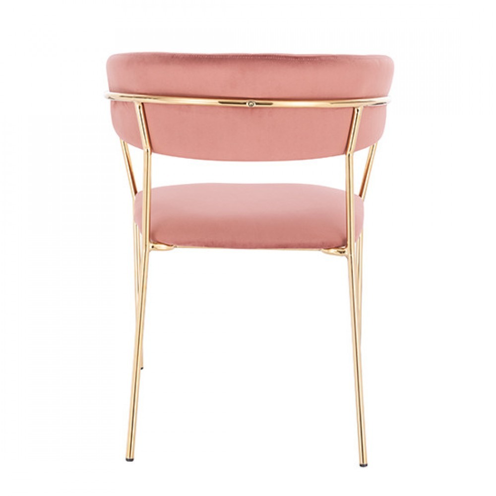  Nordic Style Luxury Beauty Chair Velvet Pink color - 5400243 NORDIC STYLE COLLECTION