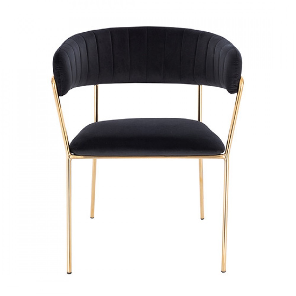  Nordic Style Luxury Beauty Chair Velvet Black color - 5400246 NORDIC STYLE COLLECTION