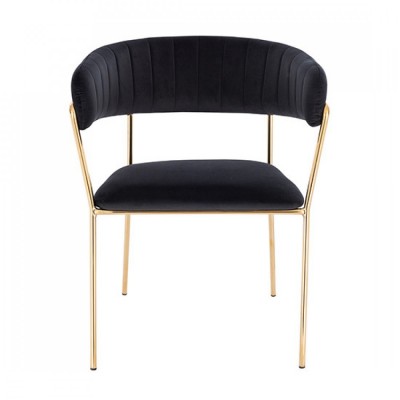  Nordic Style Luxury Beauty Chair Velvet Black color - 5400246