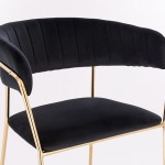  Nordic Style Luxury Beauty Chair Velvet Black color - 5400246 NORDIC STYLE COLLECTION