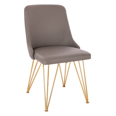 Луксозен стол от неръждаема стомана, златисто-сив - 5470107