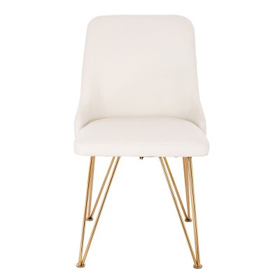 Луксозен стол от неръждаема стомана, златисто-бял - 5470108