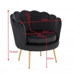 Shell Luxury Chair Velvet Black Gold-5470252 ОБЗАВЕЖДАНЕ "KING & QUEEN"