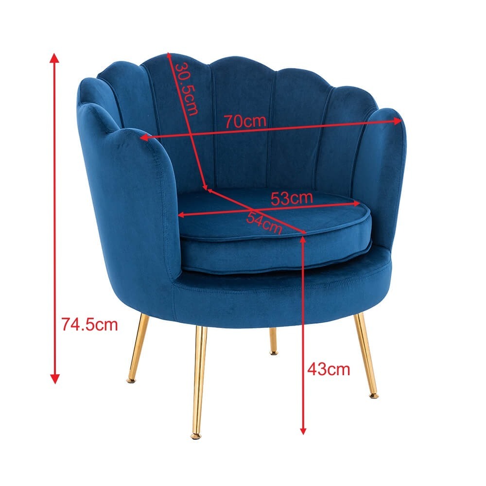Shell Luxury Chair Velvet Blue Gold-5470255 ОБЗАВЕЖДАНЕ "KING & QUEEN"