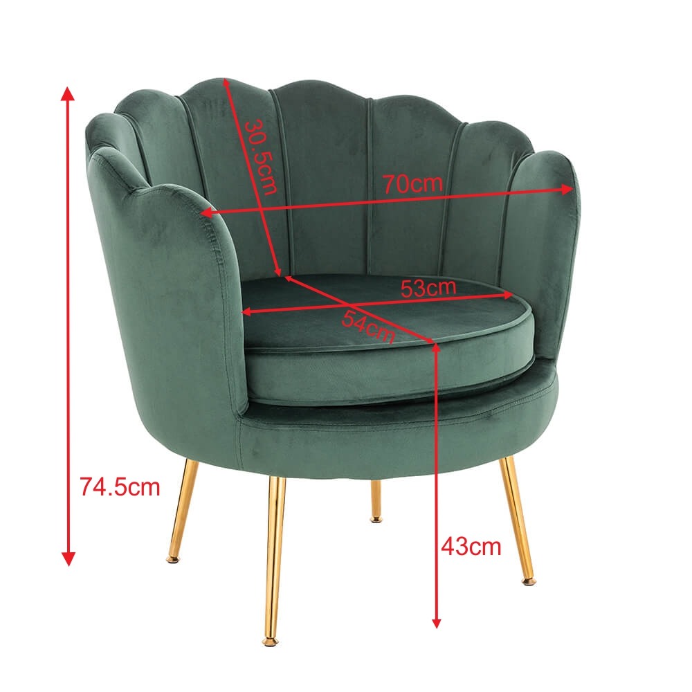 Shell Luxury Chair Velvet Dark Green Gold-5470254 KING & QUEEN FURNITURE