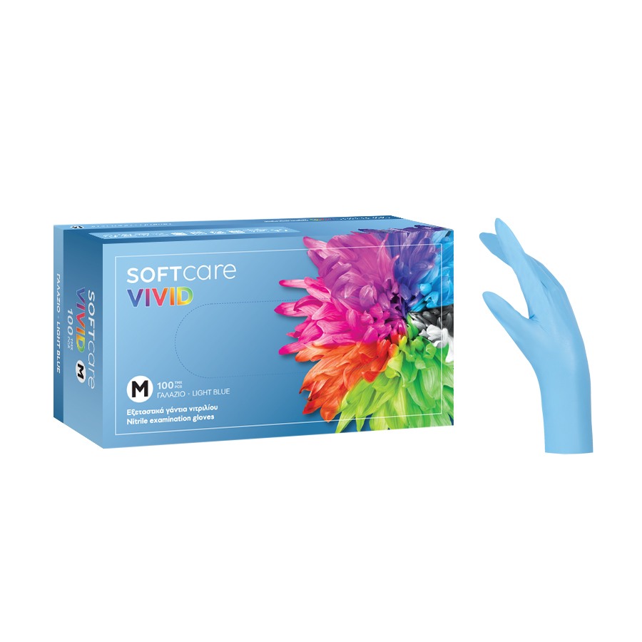 Professional medical nitrile gloves  Vivid Blue Without Powder Small 100 pcs - 1082051 SINGLE USE PRODUCTS