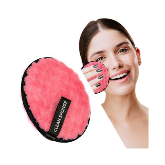 Makeup remover and cleansing sponge, pink  - 3280449