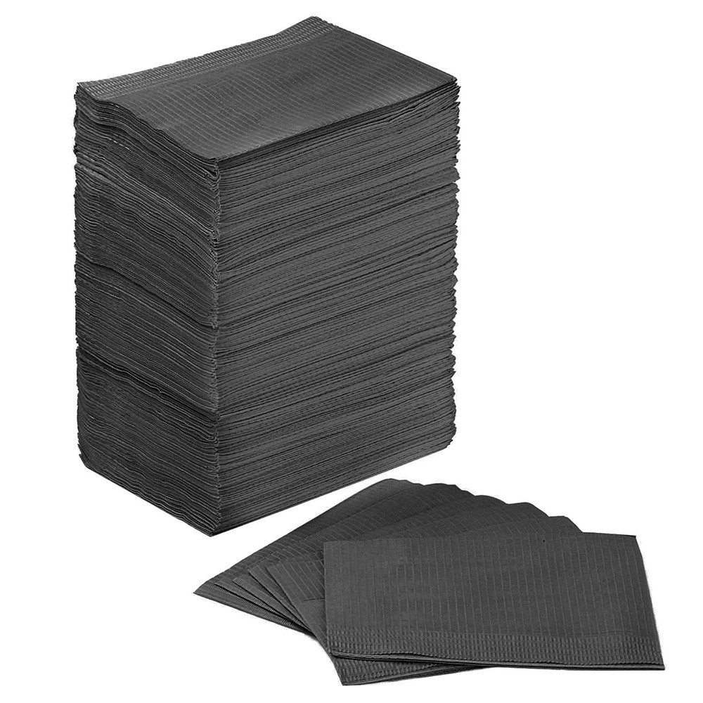 Disposable towels Three-layer black box 125 pcs - 1082057 SINGLE USE PRODUCTS