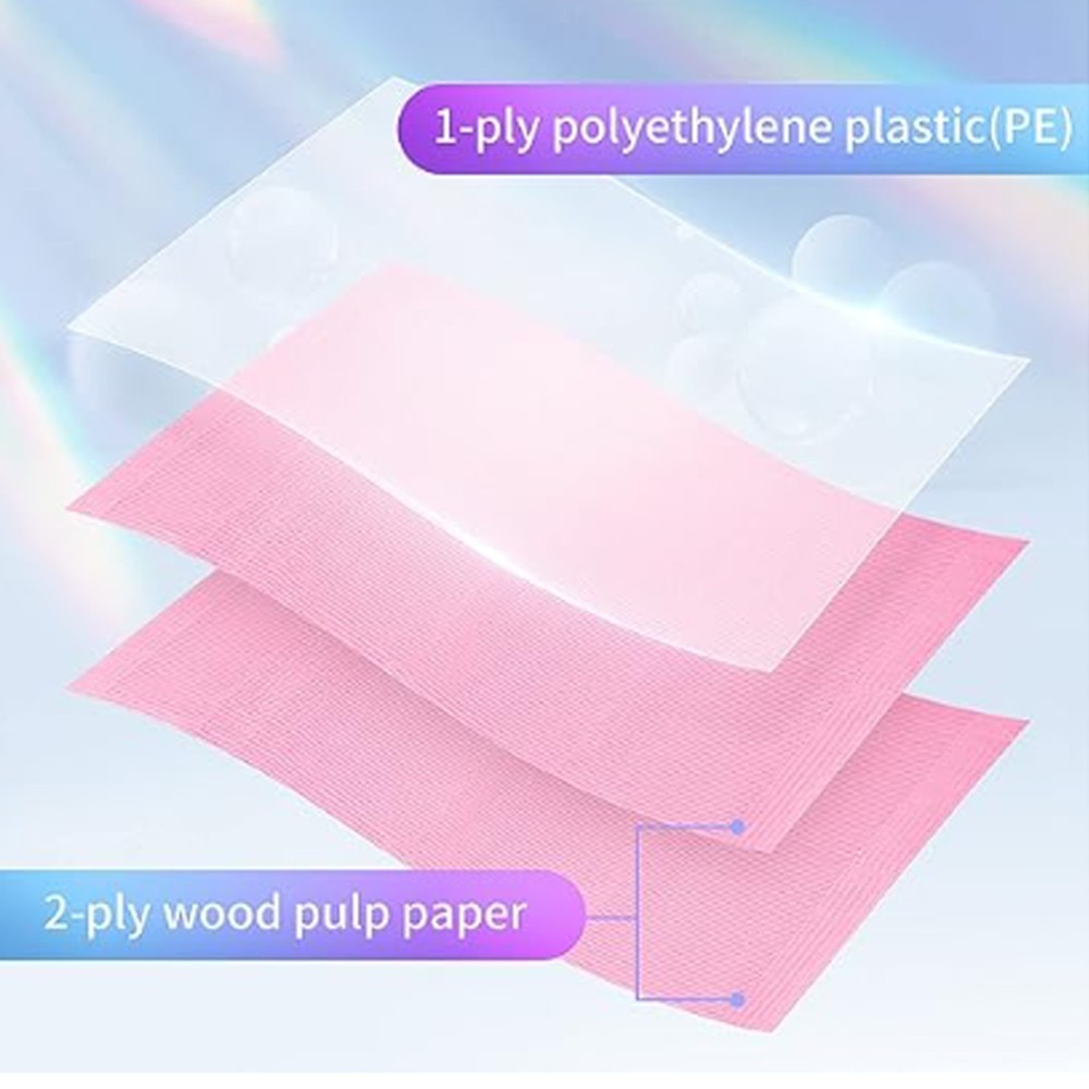 Disposable towels Three-layer pink box 125 pcs - 1080812 OTHER CONSUMABLES-NAILS FORMS-TIPS-EDUCATIONAL MATERIAL