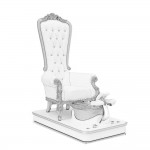 Throne Spa pedicure chair wood frame with Led light White and Silver - 6950102 PEDICURE THRONES-SPA CHAIRS