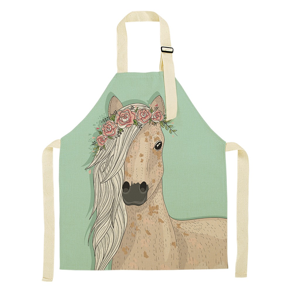 Working Apron for Beauty Experts Nail Polish Floral Horse - 8310288
