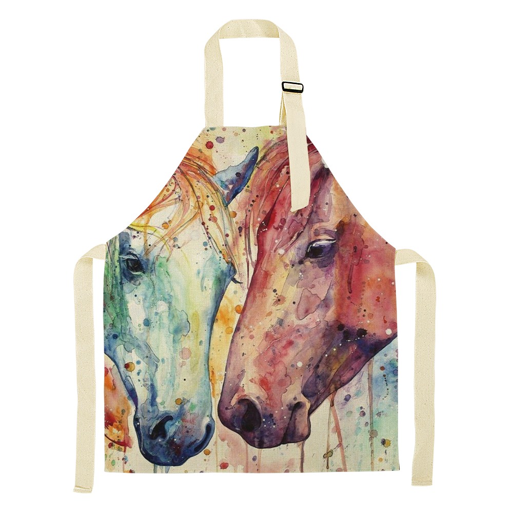 Working Apron for Beauty Experts Watercolor Horses - 8310310