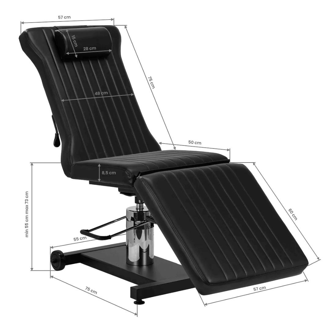  Professional tattoo chair Black Ink 612-0147807 CHAIRS WITH HYDRAULIC-MANUAL LIFT