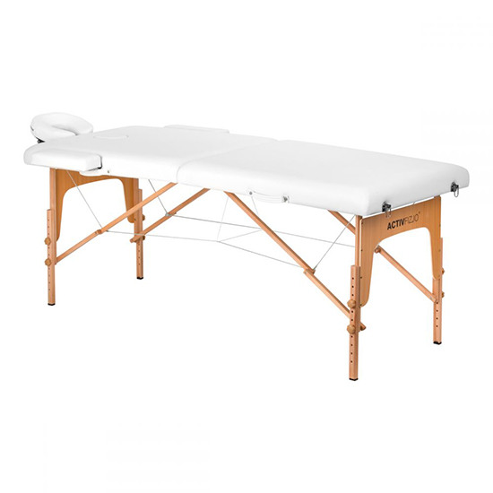 Folding Wooden Massage Bed 2 Seat XL White - 0144002