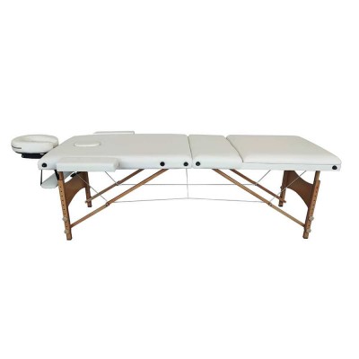 Folding Wooden Massage Bed 3 Seat White- 9030103