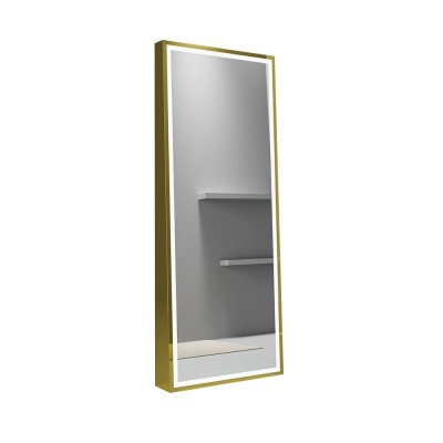 Privilege Full Length Salon Mirror Led Light  Gold-6991203