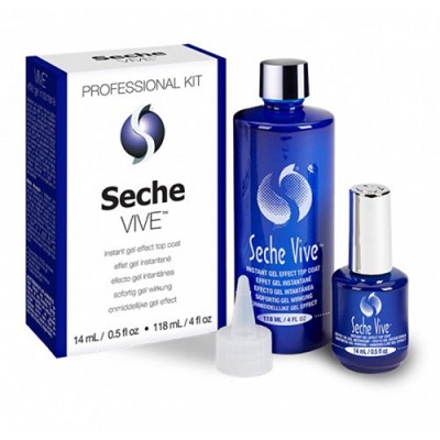 Seche vive instant gel effect top coat professional packing 118 ml & 14ml for free - SE-65645K