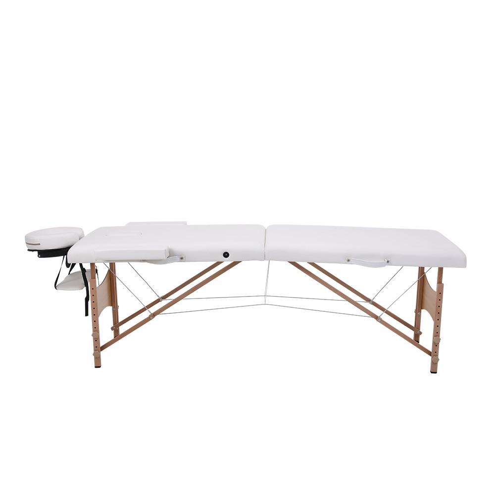 Folding Wooden Massage Bed 2 Seat White- 9030101 STANDARD BEDS - PORTABLE BEDS