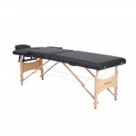 Folding Wooden Massage Bed 2 Seat Black- 9030102 STANDARD BEDS - PORTABLE BEDS