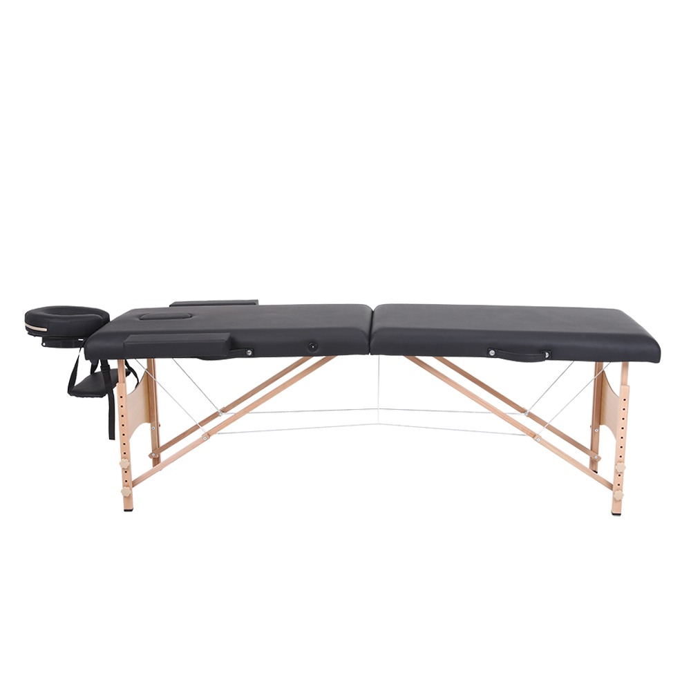 Folding Wooden Massage Bed 2 Seat Black- 9030102 STANDARD BEDS - PORTABLE BEDS