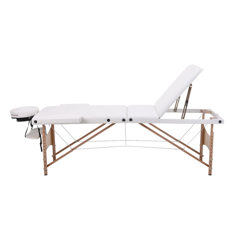 Folding Wooden Massage Bed 3 Seat White- 9030103  Фиксирани и сгъваеми работни легла
