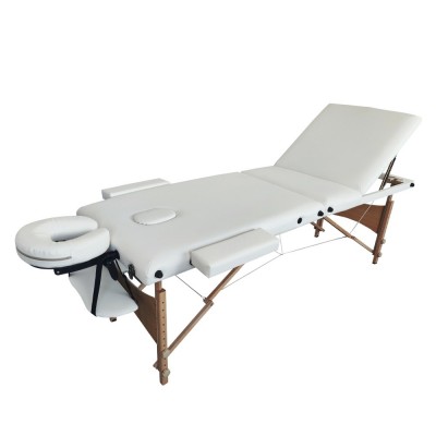 Folding Wooden Massage Bed 3 Seat White- 9030103