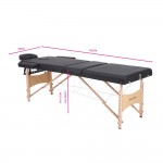 Folding Wooden Massage Bed 3 Seat Black- 9030104 STANDARD BEDS - PORTABLE BEDS