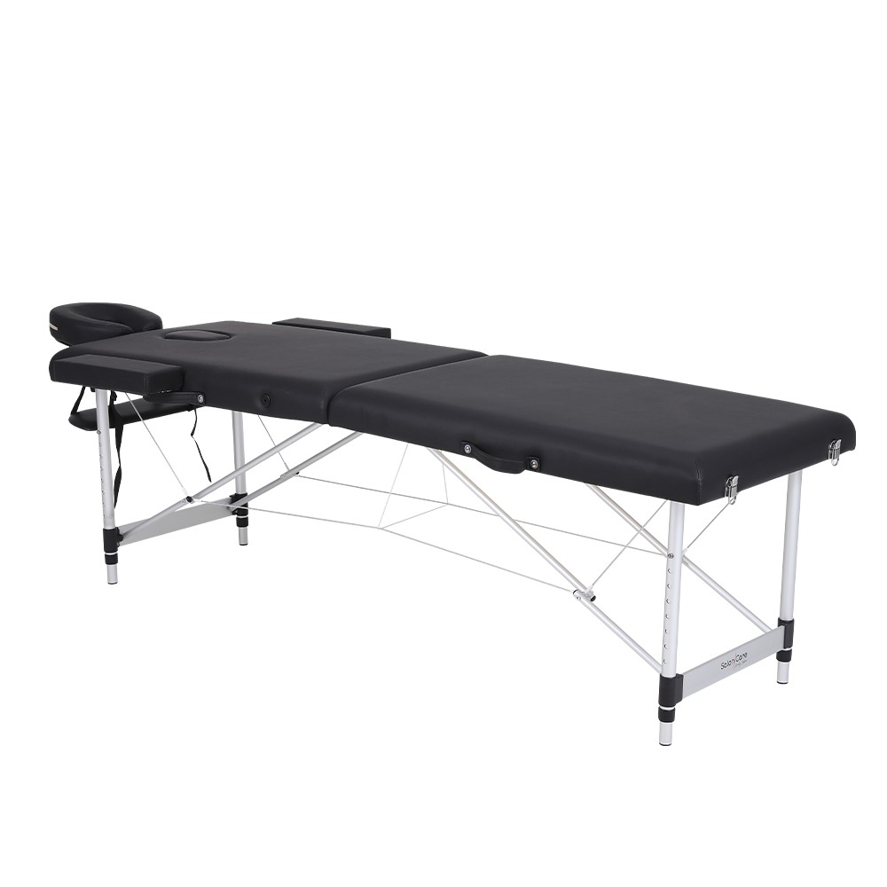 Folding Aluminum Massage Bed 2 Seat Black- 9030106 STANDARD BEDS - PORTABLE BEDS