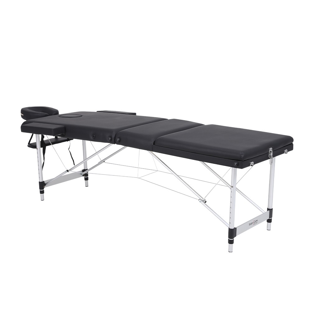 Folding Aluminum Massage Bed 3 Seat Black- 9030108  Фиксирани и сгъваеми работни легла